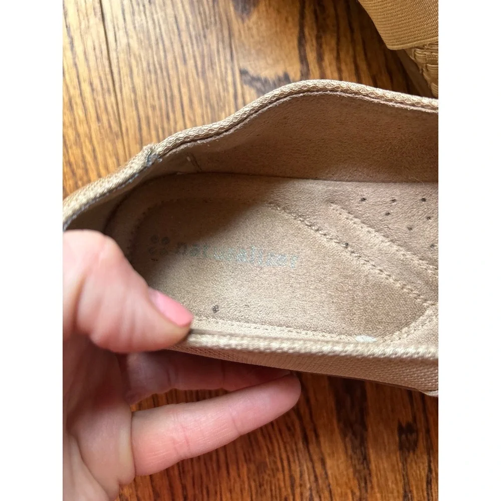Naturalizer Mary Jane Flats 9 Woven Leather Comfort Work Neutral Ballet Shoes